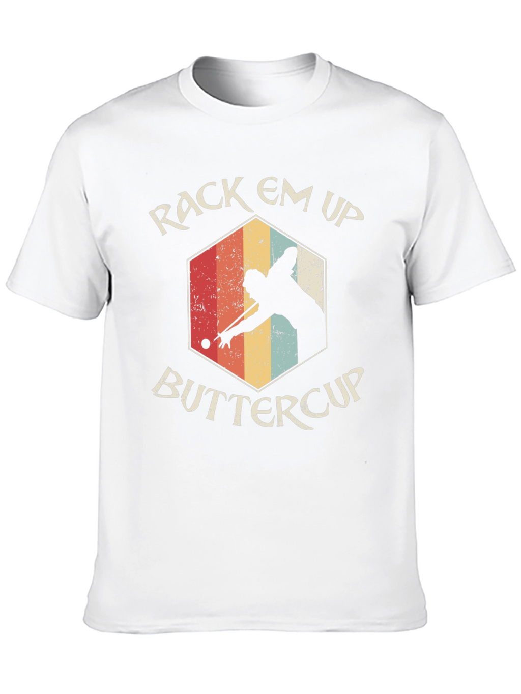 Rack Em Up Buttercup Retro Billiards T-Shirt
