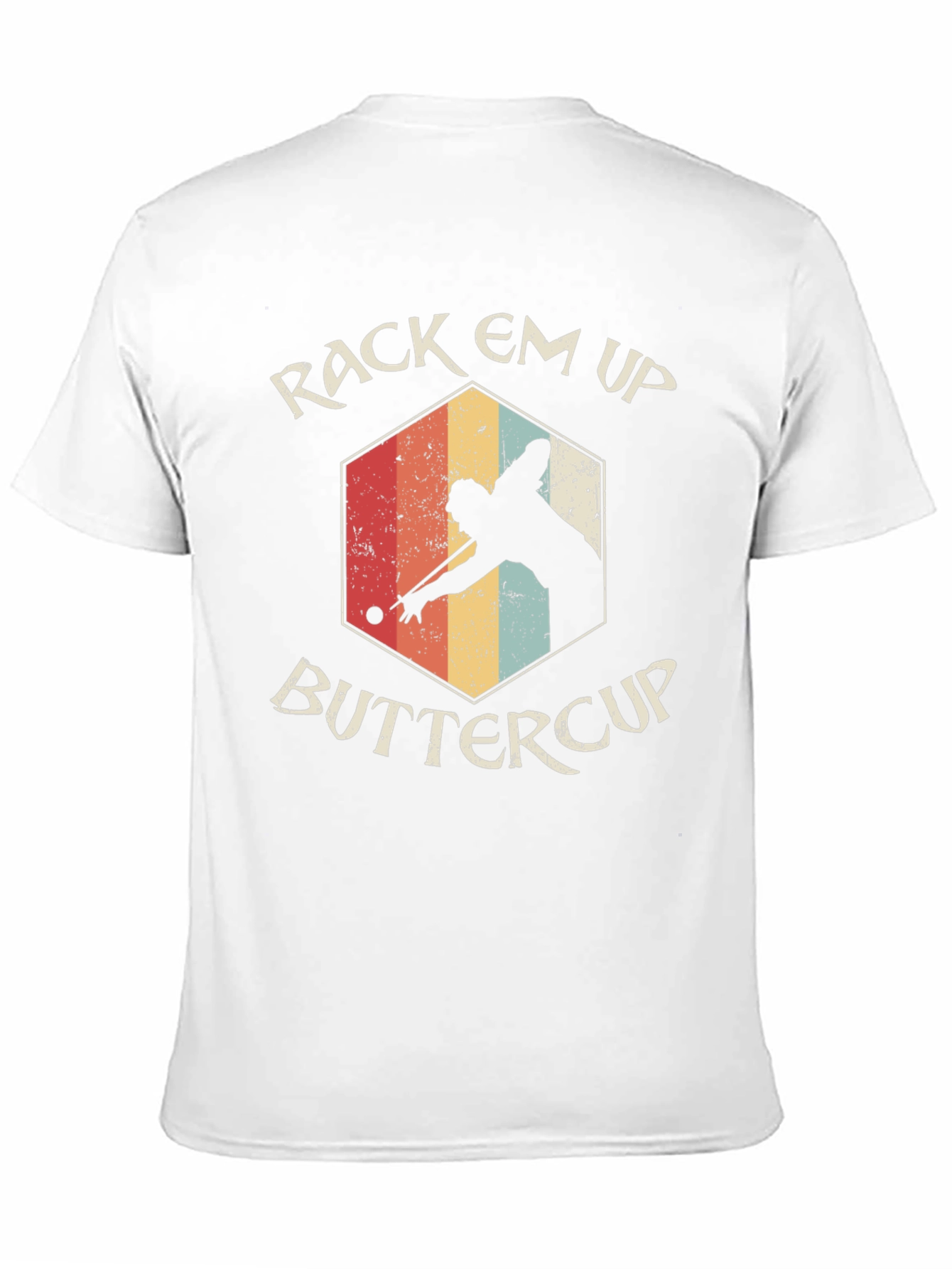 Rack Em Up Buttercup Retro Billiards T-Shirt