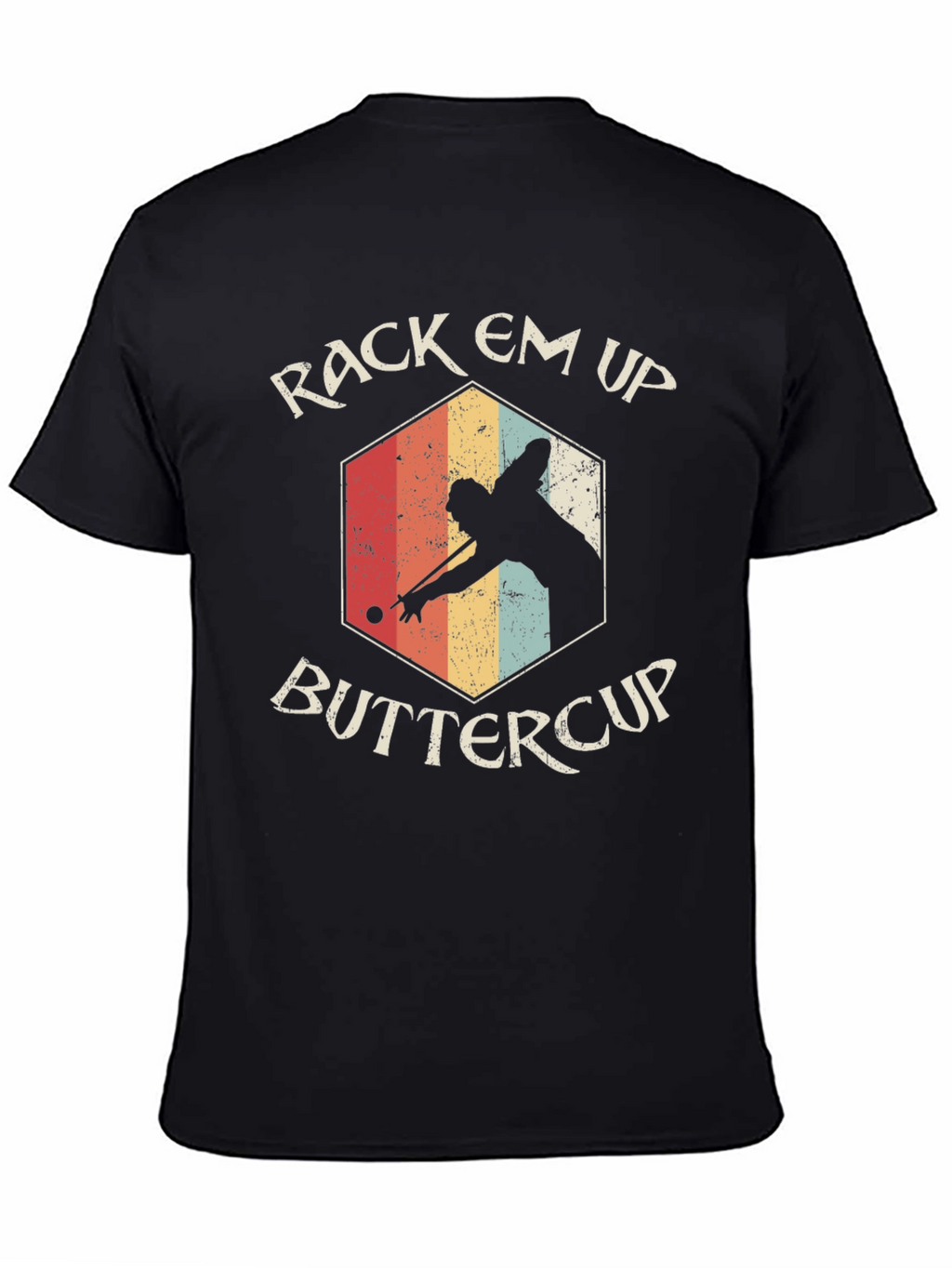 Rack Em Up Buttercup Retro Billiards T-Shirt