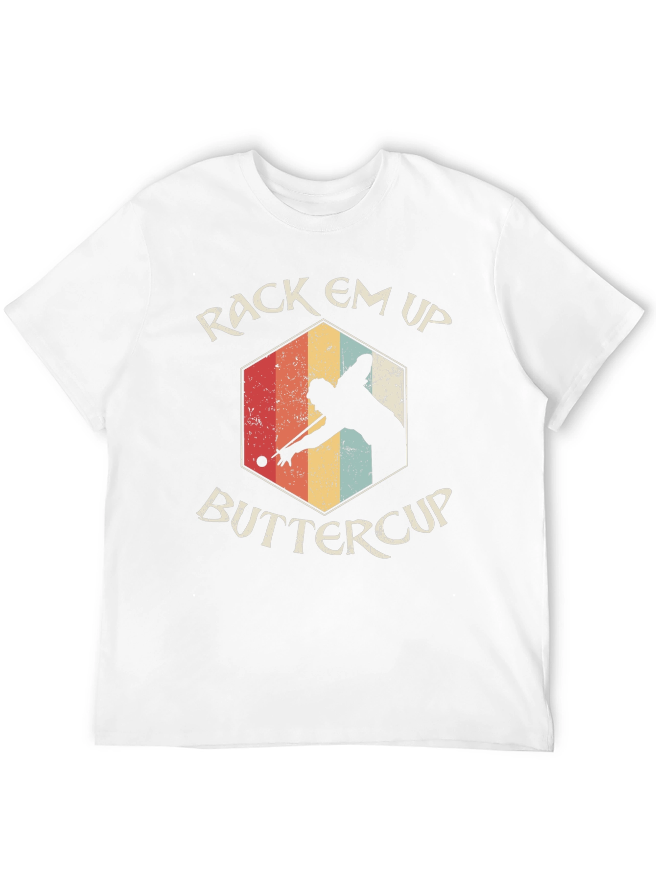 Rack Em Up Buttercup Retro Billiards T-Shirt