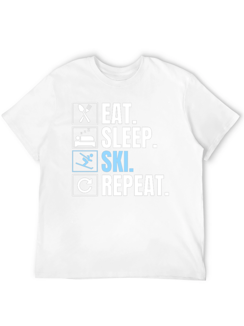 Eat Sleep Ski Repeat Black T-Shirt
