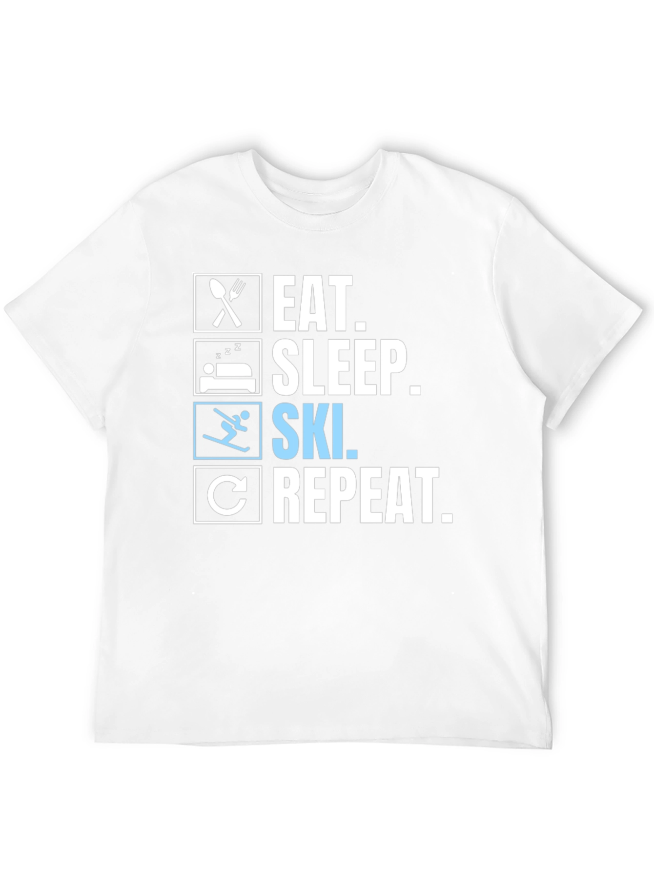 Eat Sleep Ski Repeat Black T-Shirt