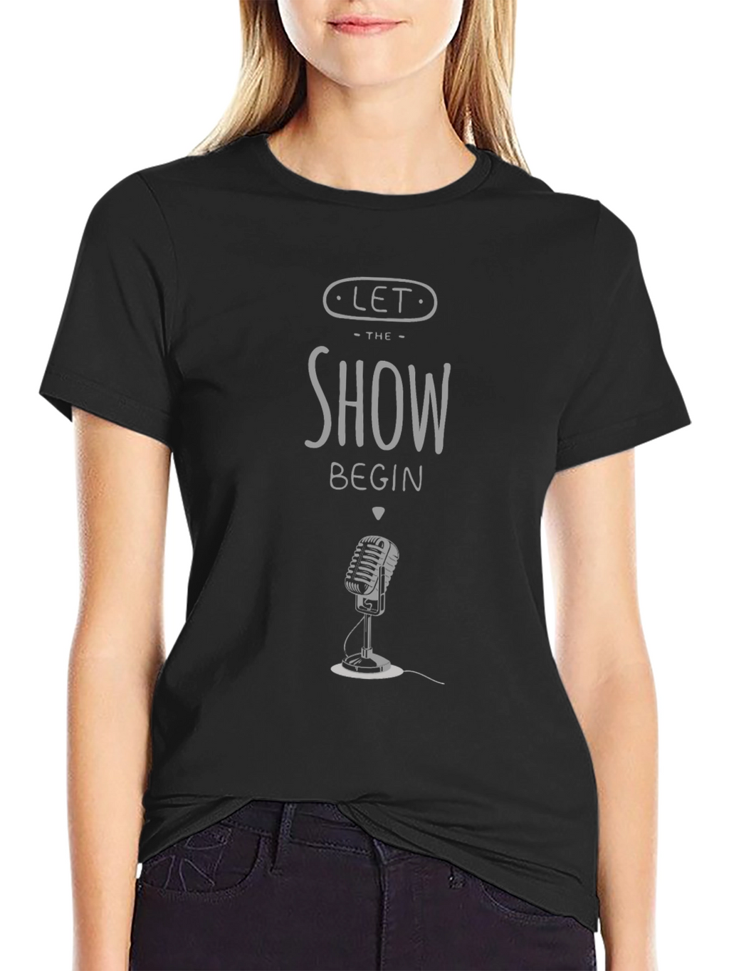 Let The Show Begin T-Shirt - Retro Microphone Design