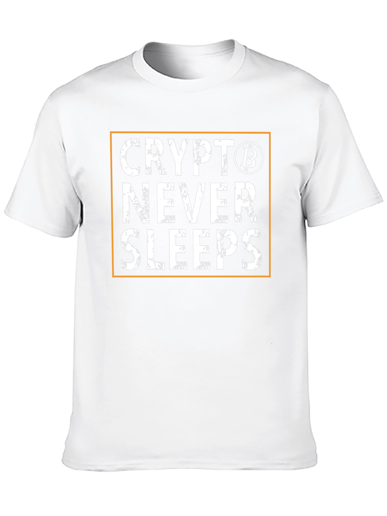 Crypto Never Sleeps Bitcoin Graphic Tee - Black