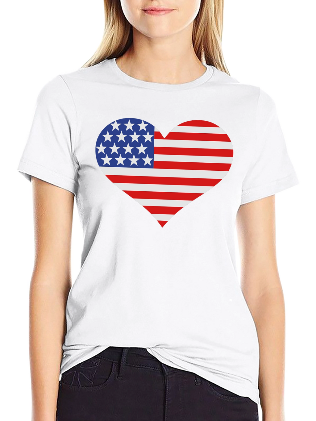 USA Flag Heart Patriotic T-Shirt