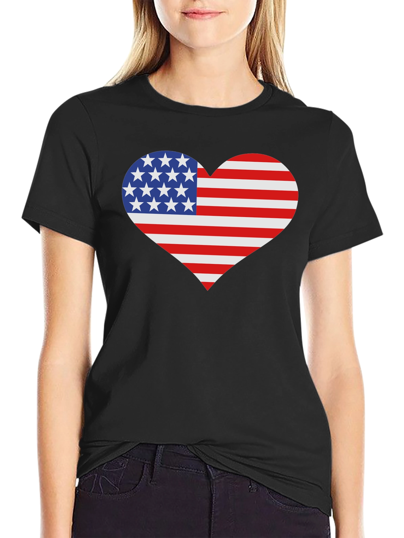 USA Flag Heart Patriotic T-Shirt