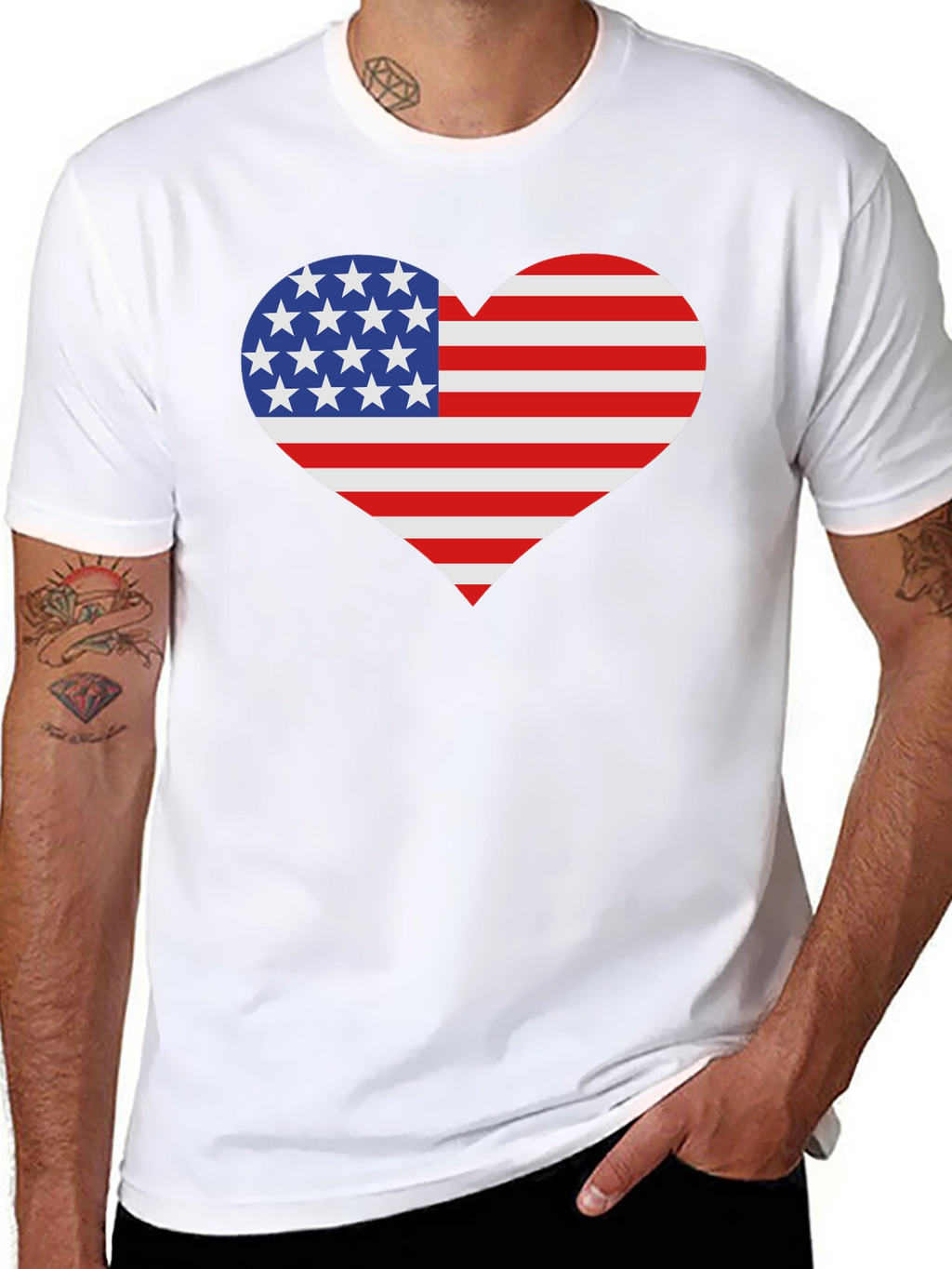 USA Flag Heart Patriotic T-Shirt