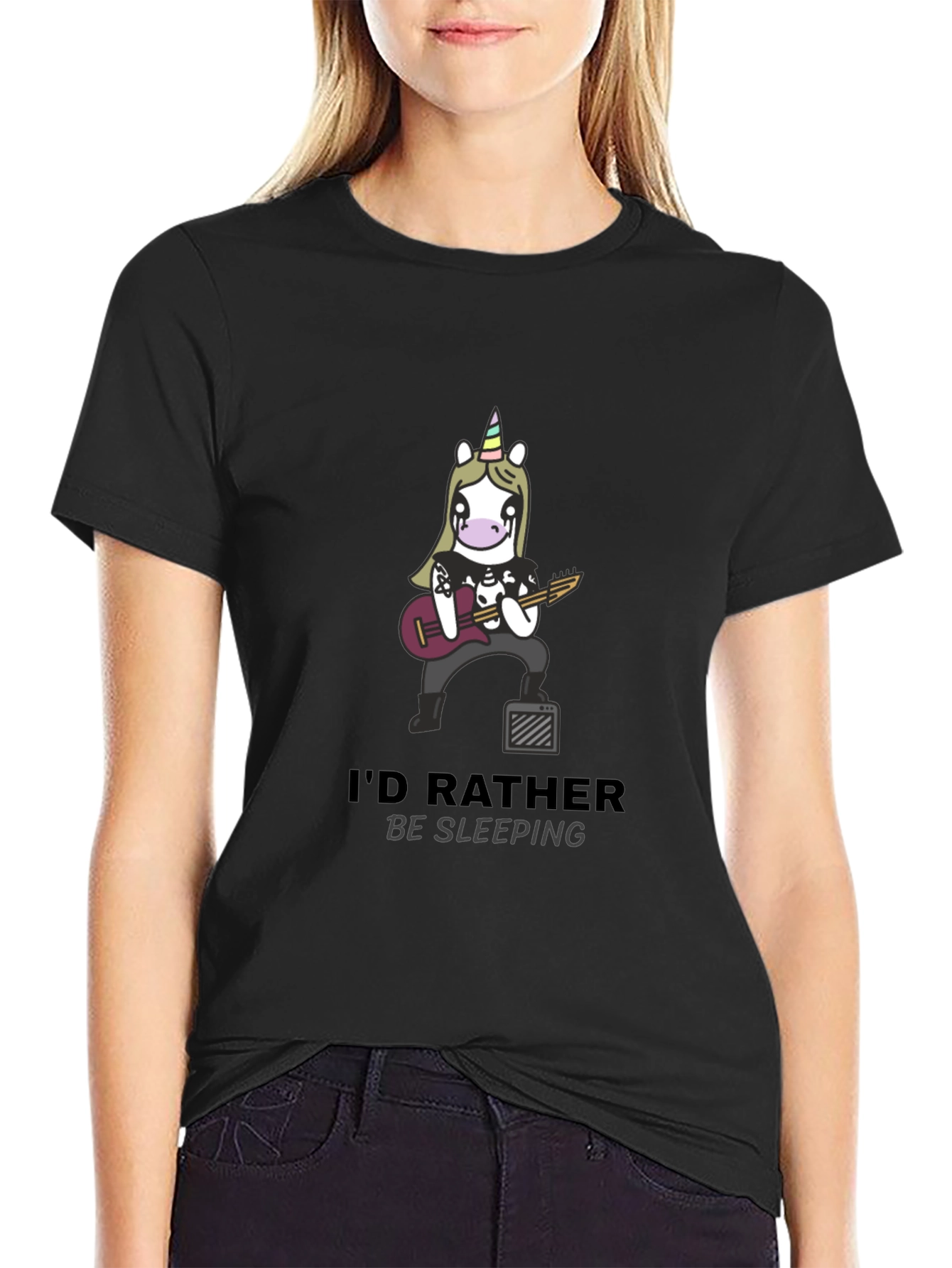 Unicorn Rocker T-Shirt - Id Rather Be Sleeping Tee