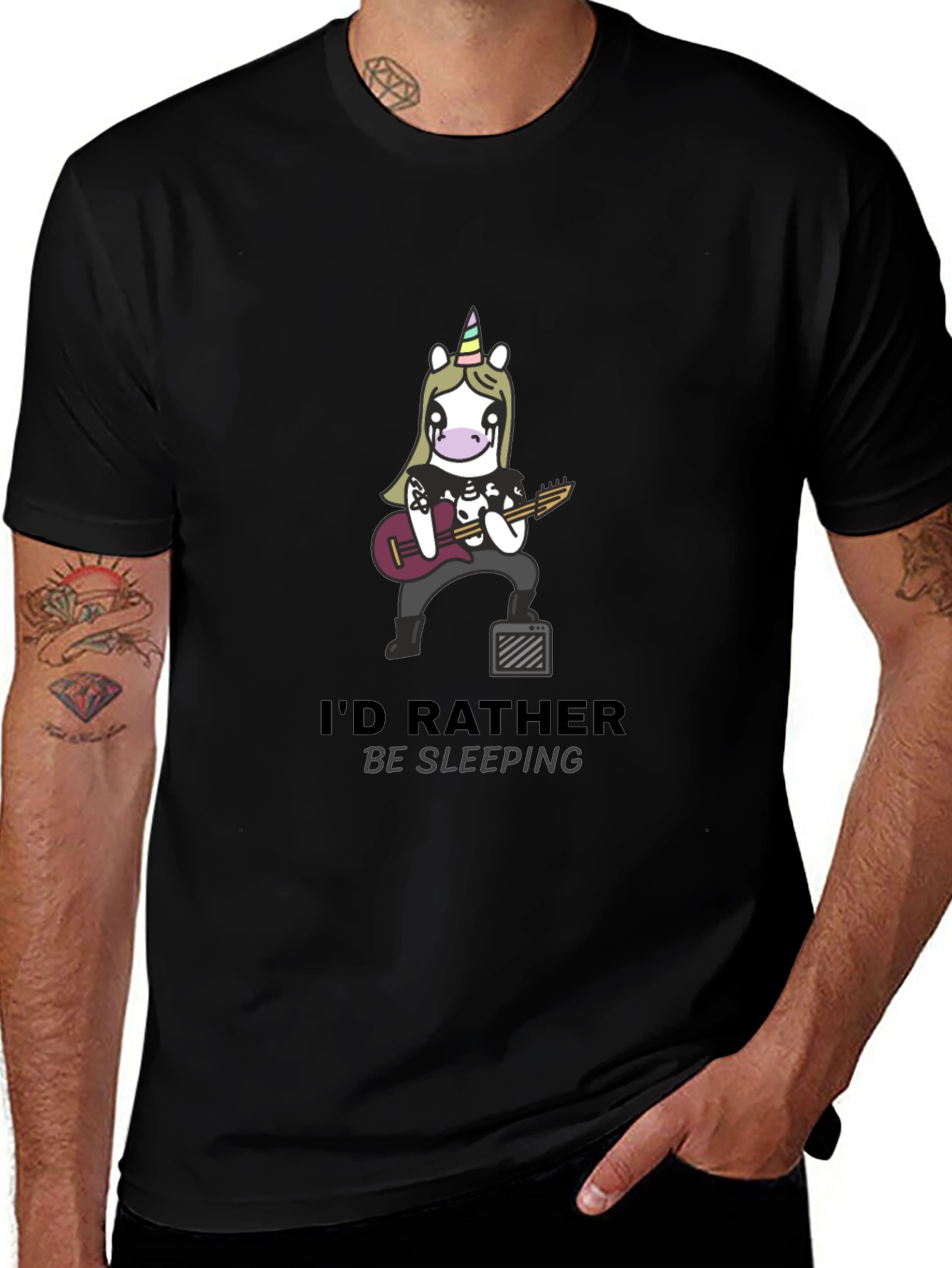 Unicorn Rocker T-Shirt - Id Rather Be Sleeping Tee