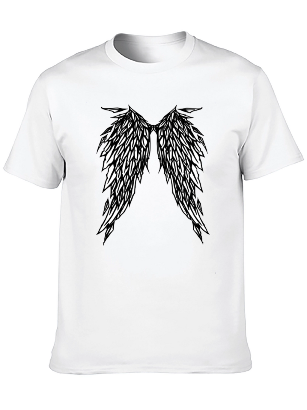 Winged Tee - Black Crew Neck T-Shirt