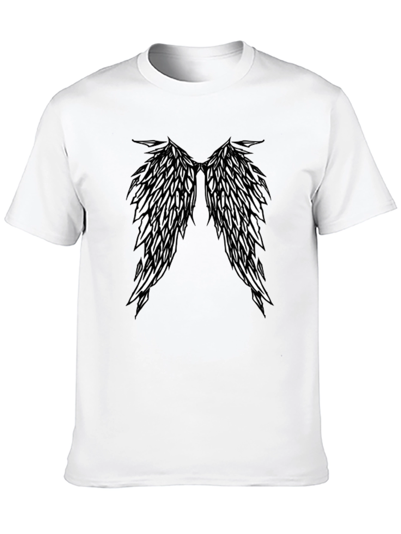 Winged Tee - Black Crew Neck T-Shirt