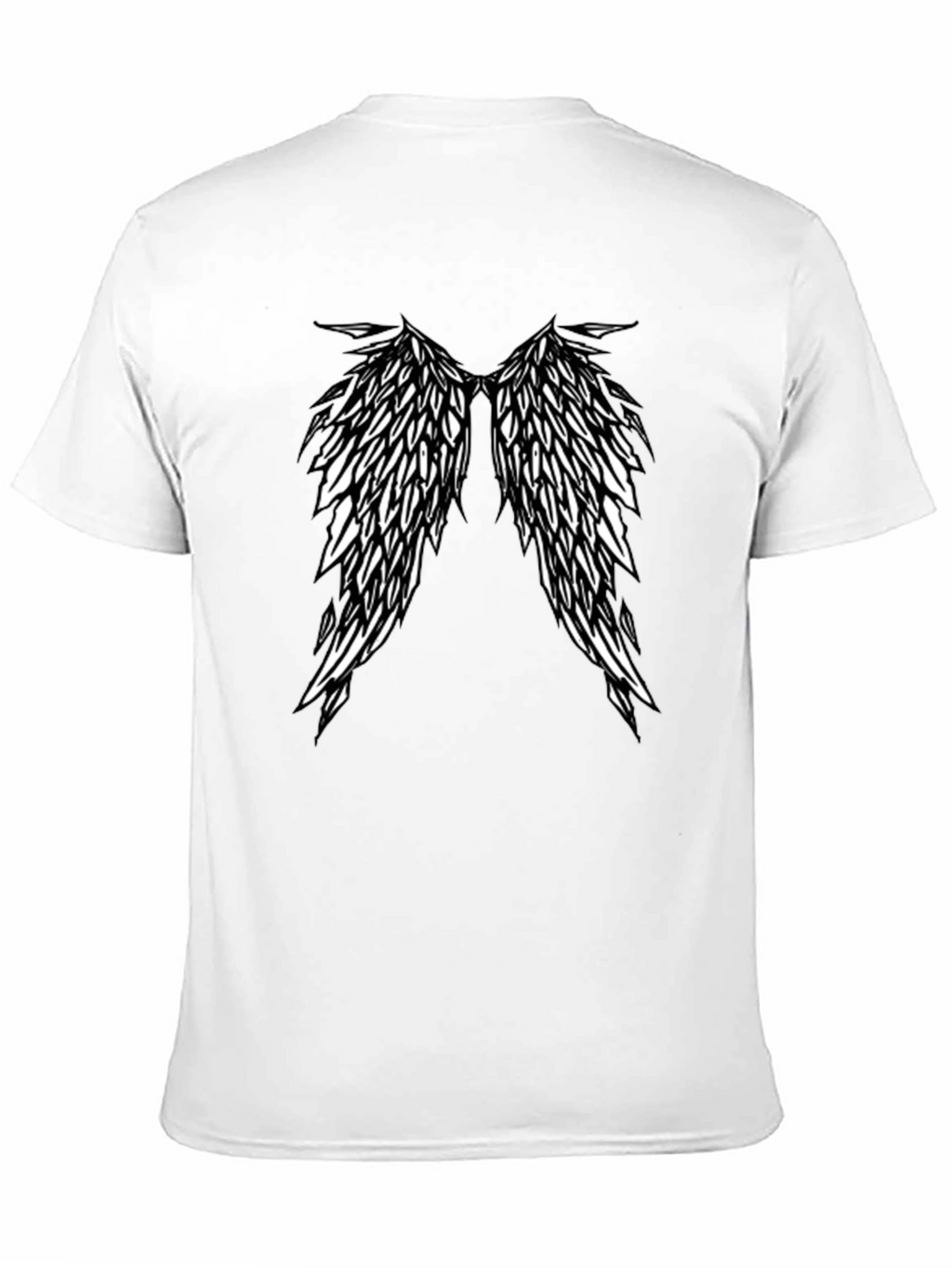 Winged Tee - Black Crew Neck T-Shirt