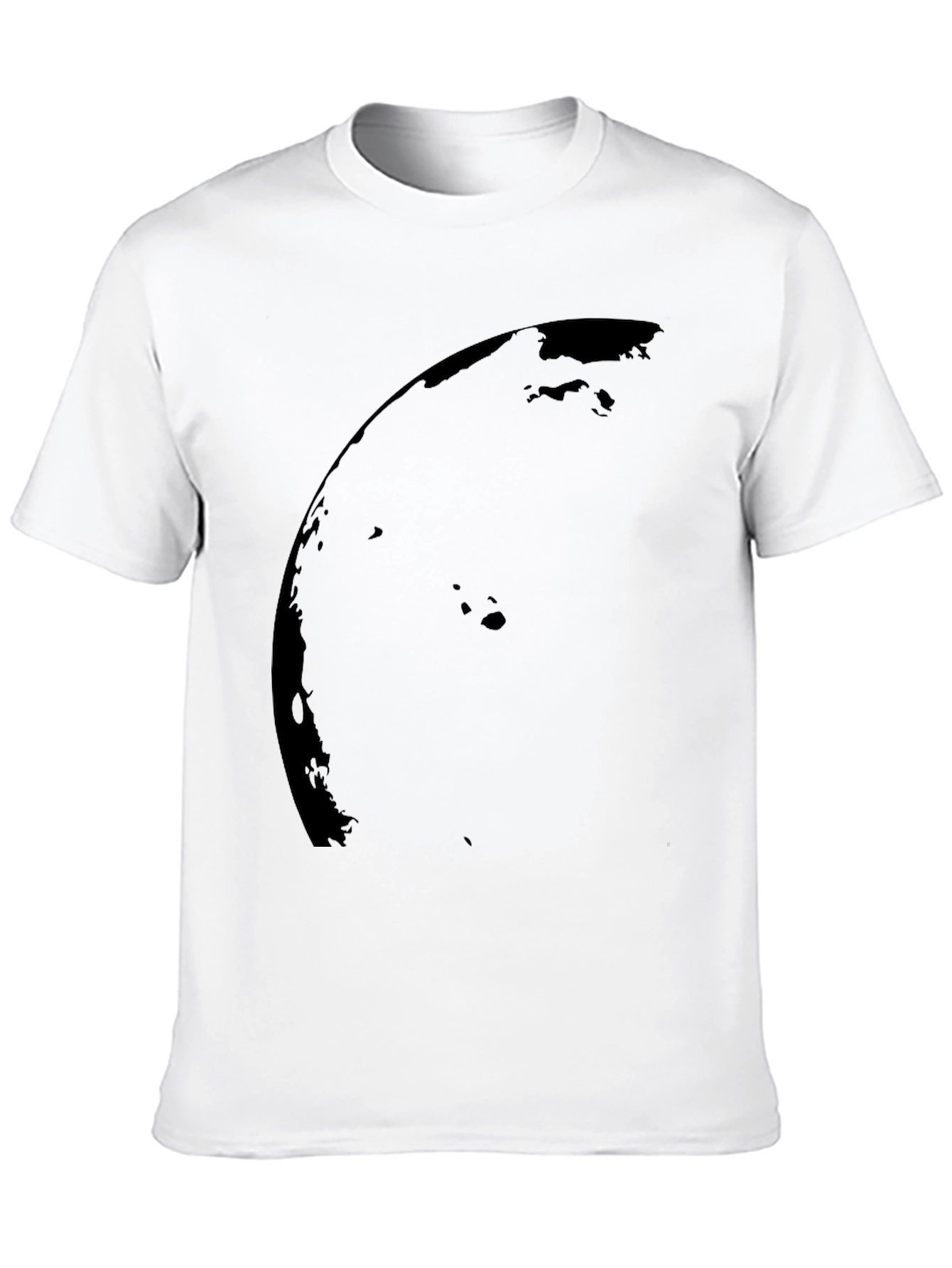 Black Graphic Tee - Curved Design Mens Casual Shirt