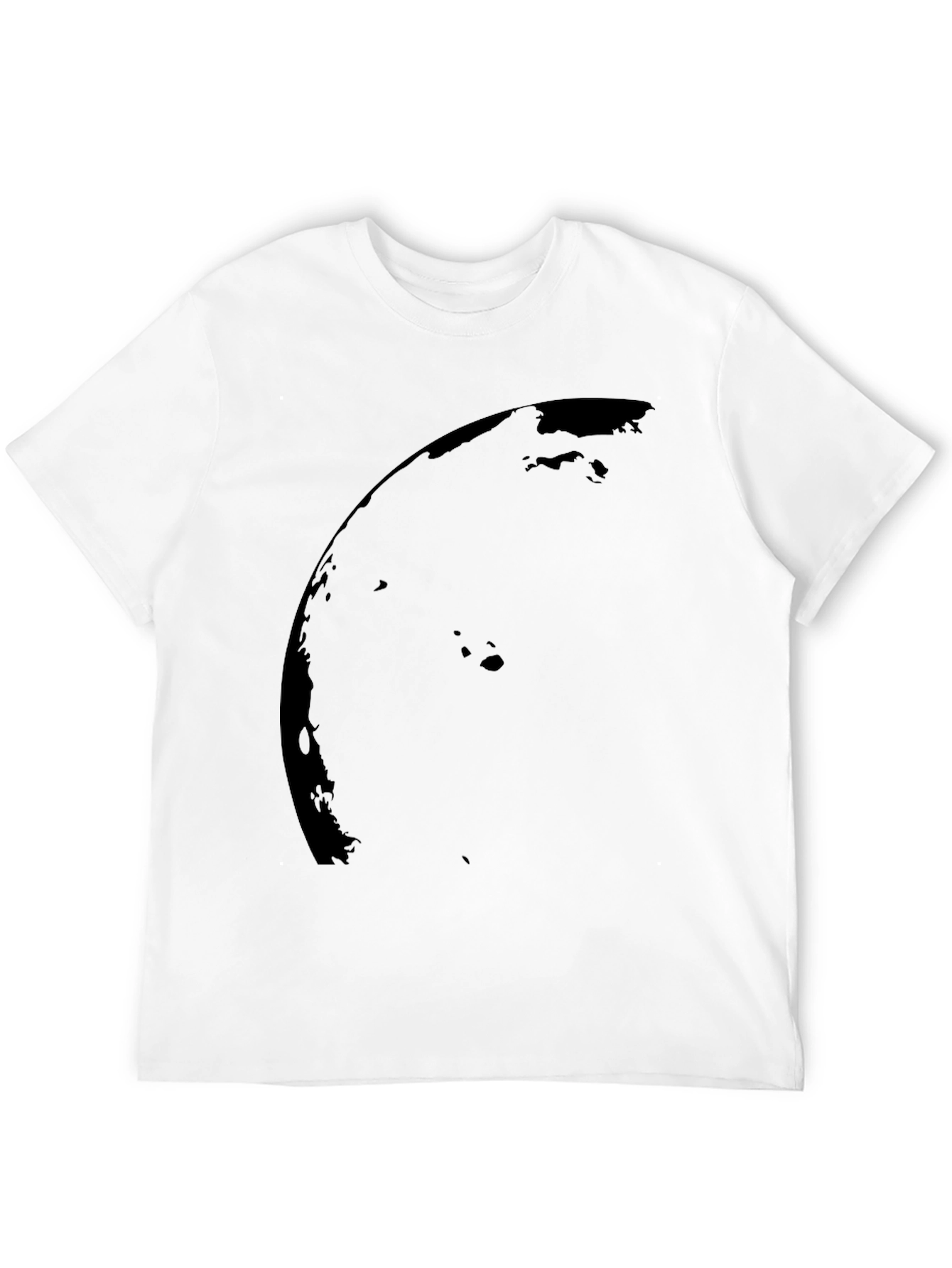Black Graphic Tee - Curved Design Mens Casual Shirt