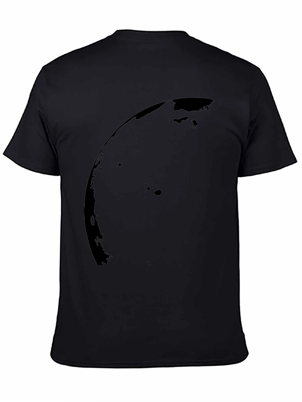 Black Graphic Tee - Curved Design Mens Casual Shirt