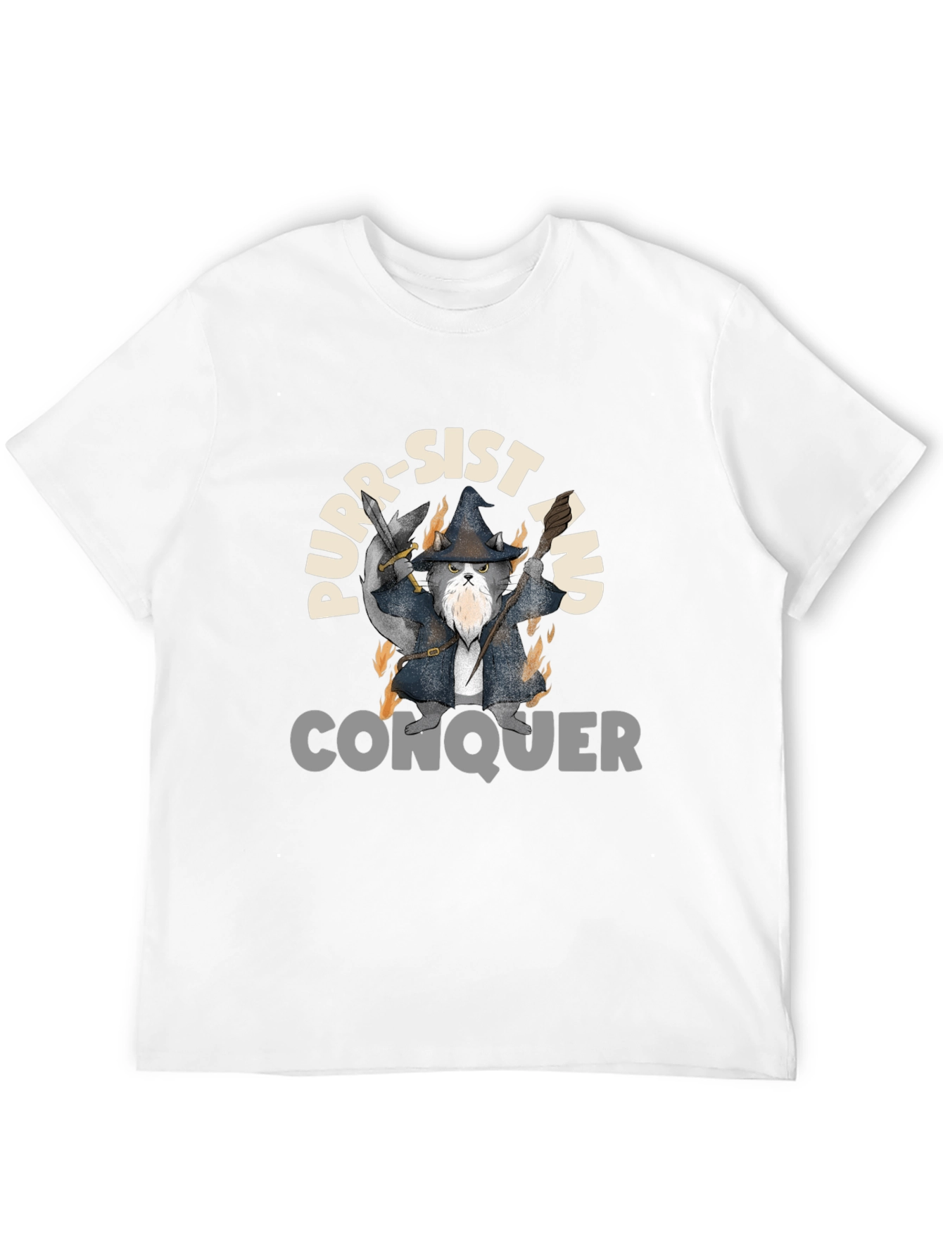 Purr-Sist and Conquer Black T-Shirt