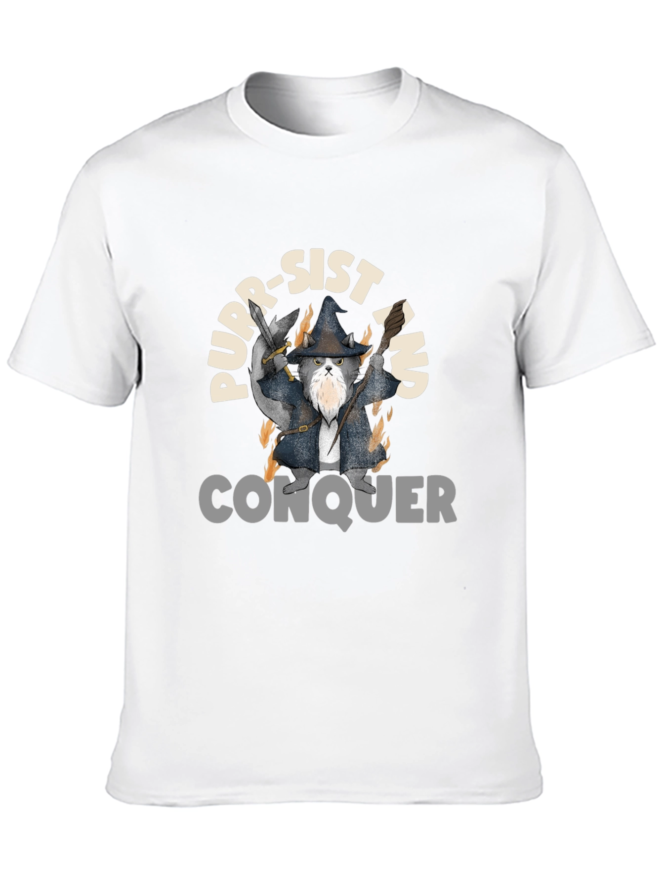 Purr-Sist and Conquer Black T-Shirt