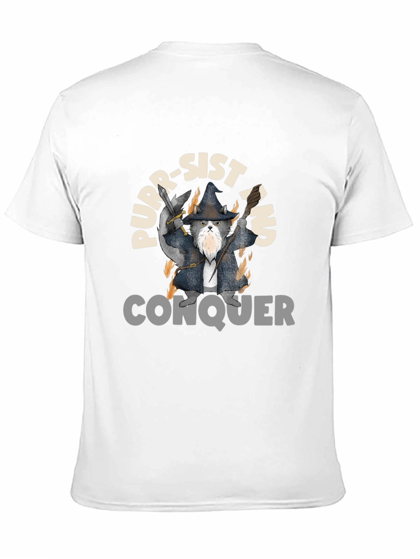 Purr-Sist and Conquer Black T-Shirt
