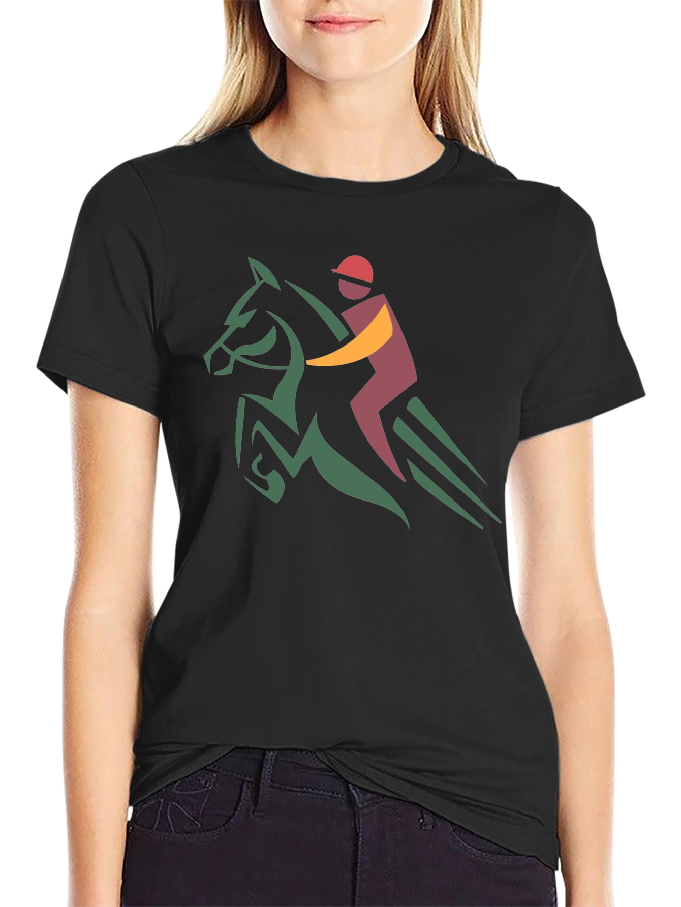 Equestrian Horse Rider T-Shirt - Black