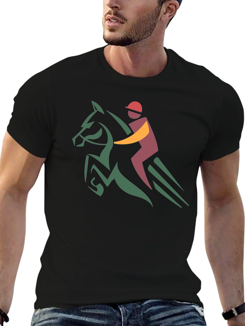 Equestrian Horse Rider T-Shirt - Black