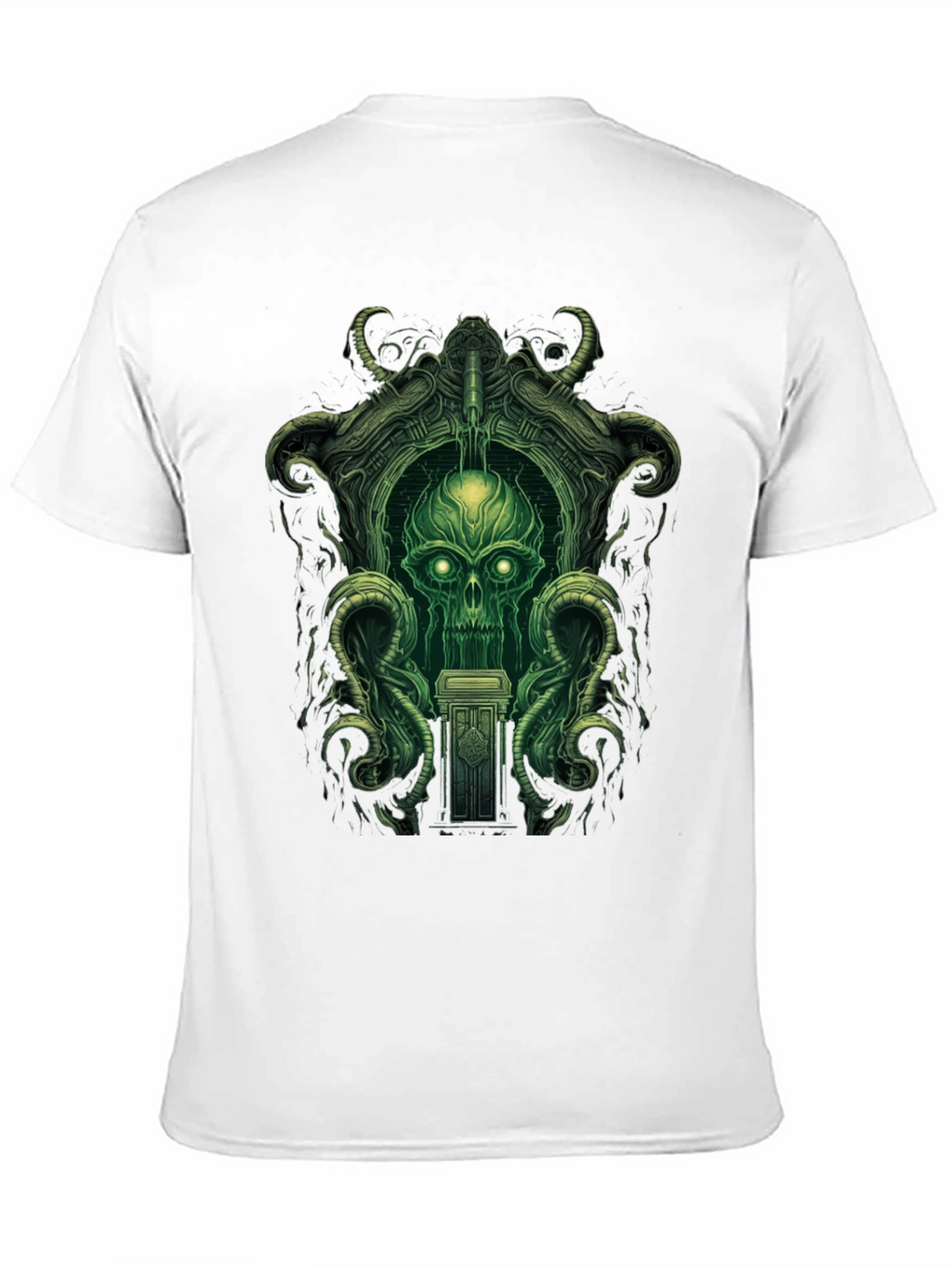 Eerie Green Skull Graphic Tee
