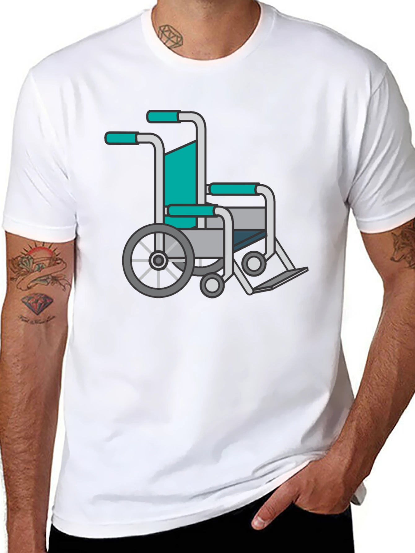 Wheelchair Graphic Tee - Black Comfort Fit