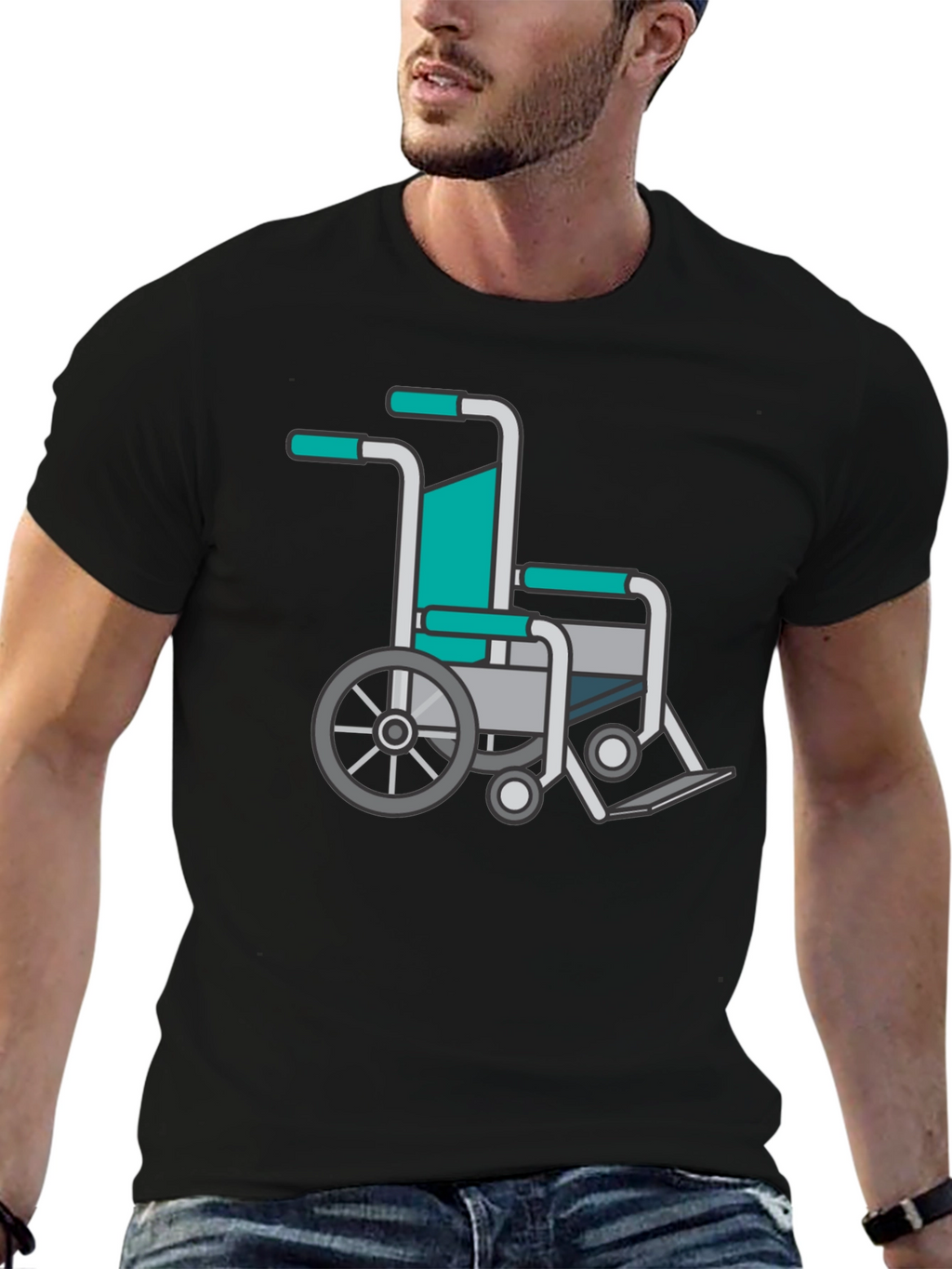 Wheelchair Graphic Tee - Black Comfort Fit