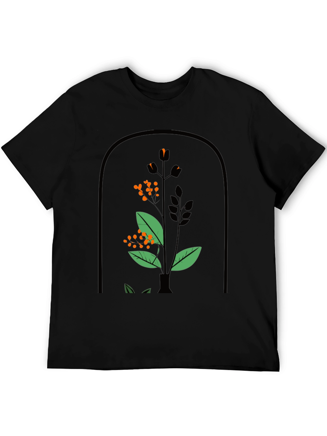 Botanical Graphic Tee - Black Unisex T-Shirt