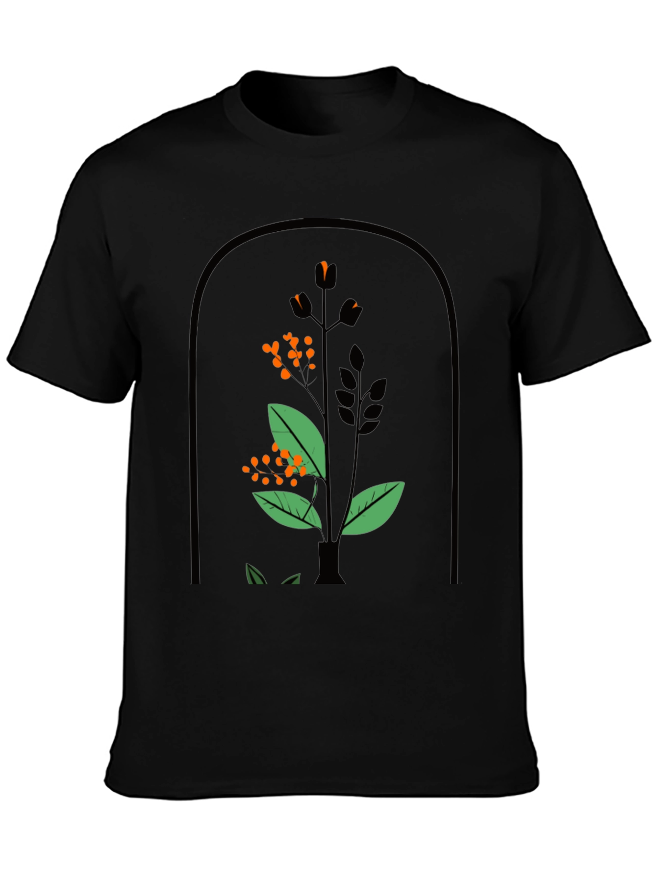 Botanical Graphic Tee - Black Unisex T-Shirt