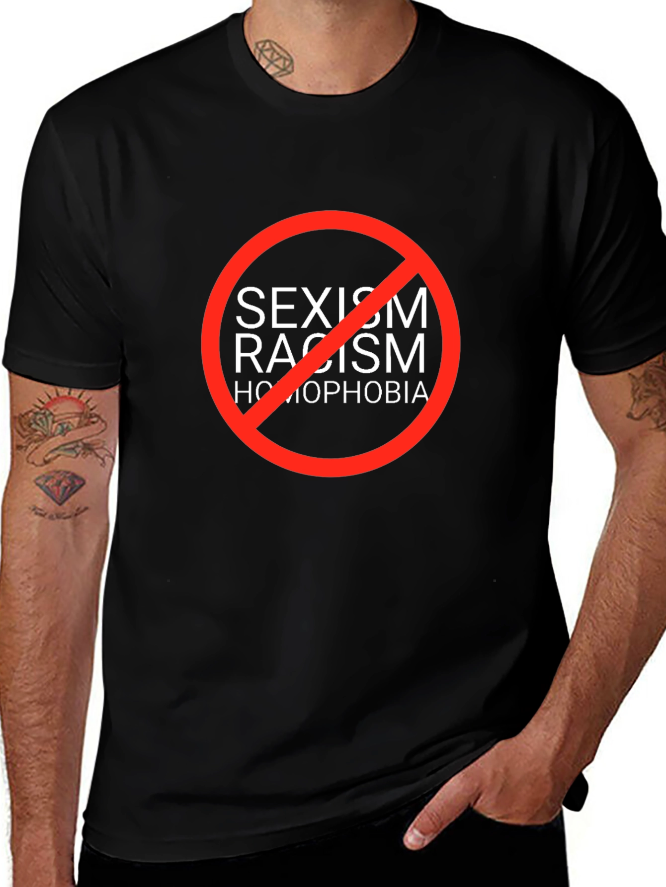 Equality T-Shirt: No Sexism Racism Homophobia
