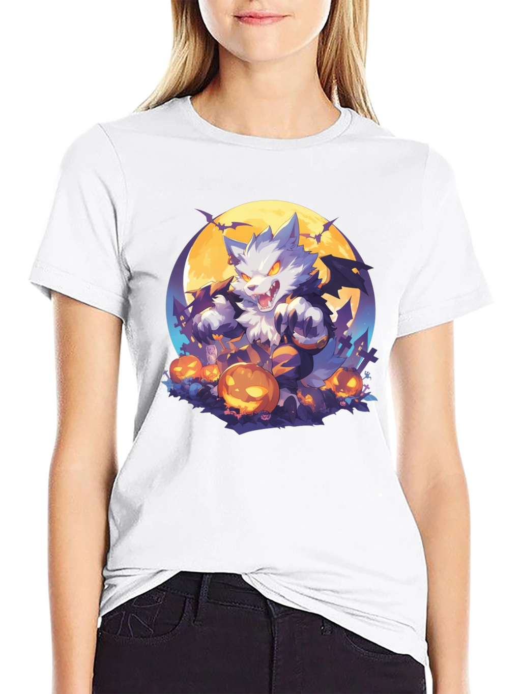 Halloween Wolf T-Shirt - Spooky Season Style