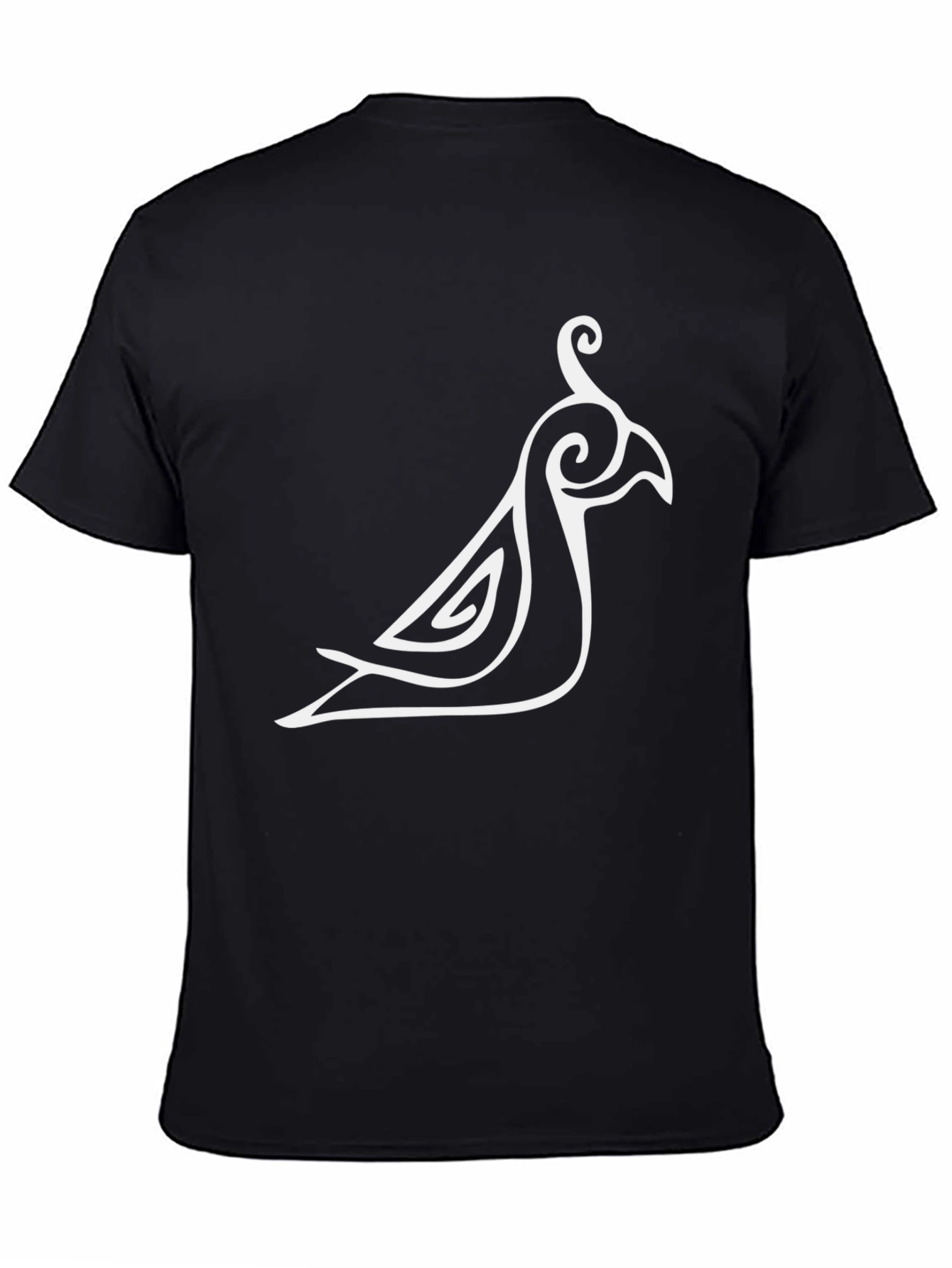 Stylish Bird Graphic Black T-Shirt