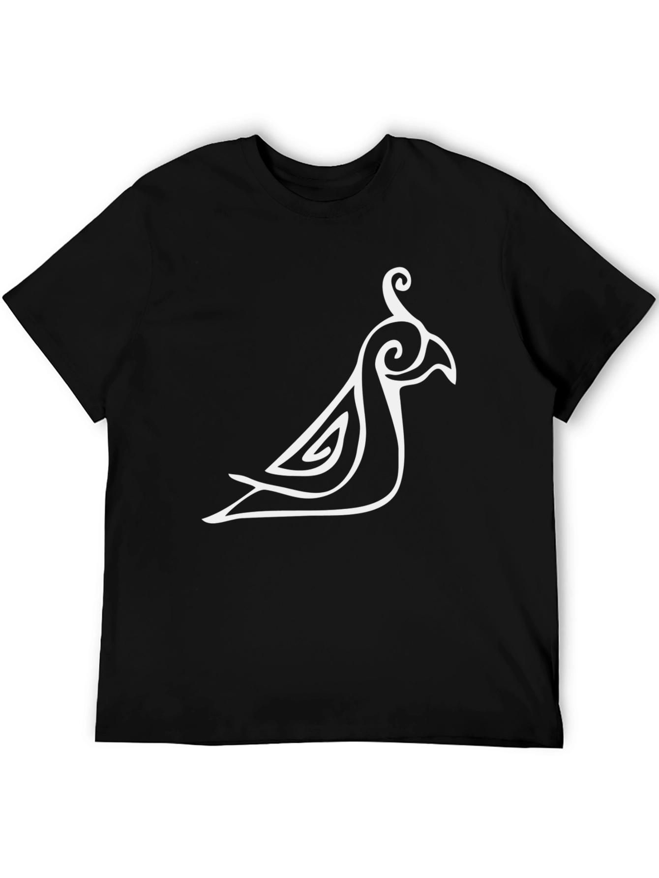 Stylish Bird Graphic Black T-Shirt