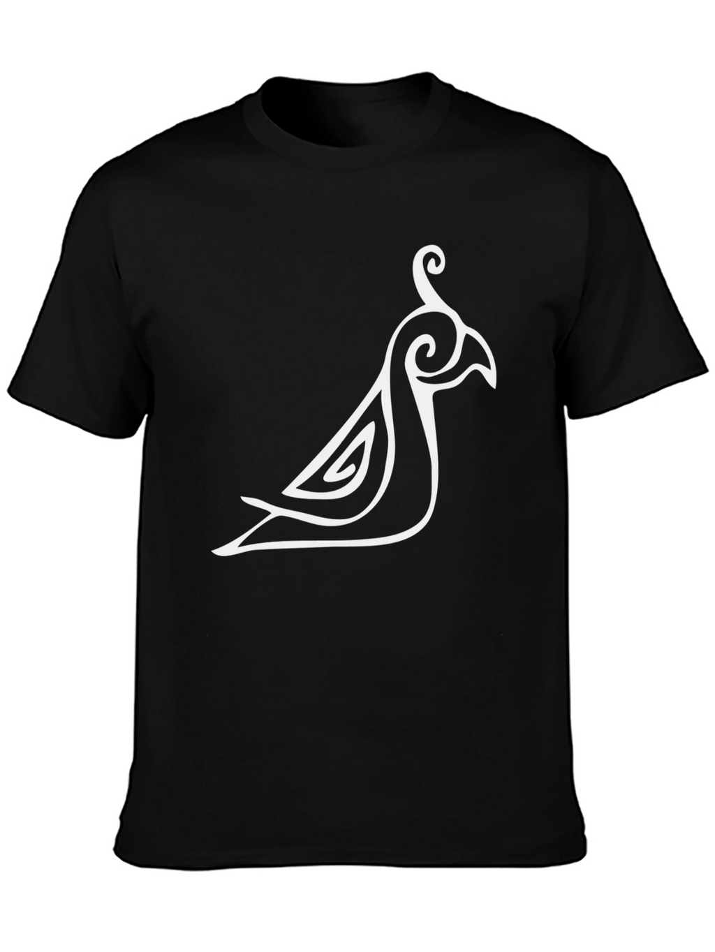 Stylish Bird Graphic Black T-Shirt