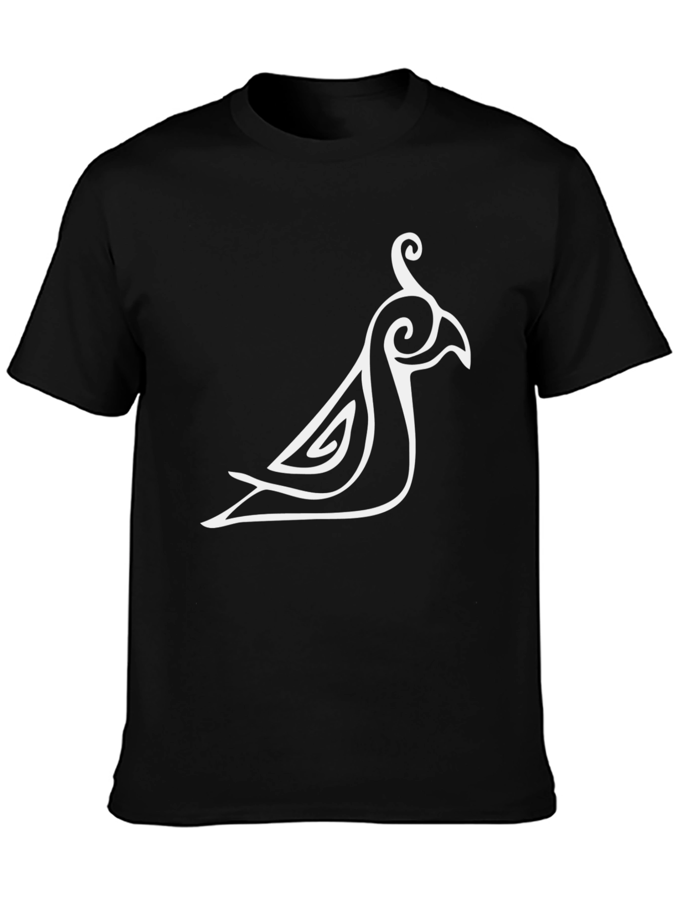 Stylish Bird Graphic Black T-Shirt
