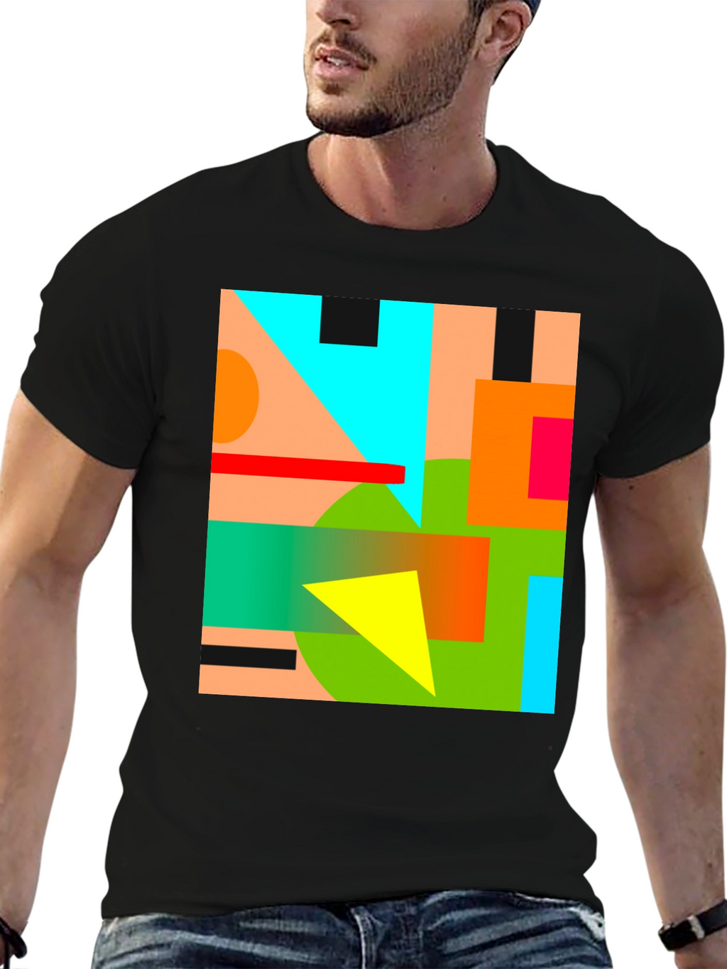 Abstract Geometric Graphic Tee - Modern Art Shirt