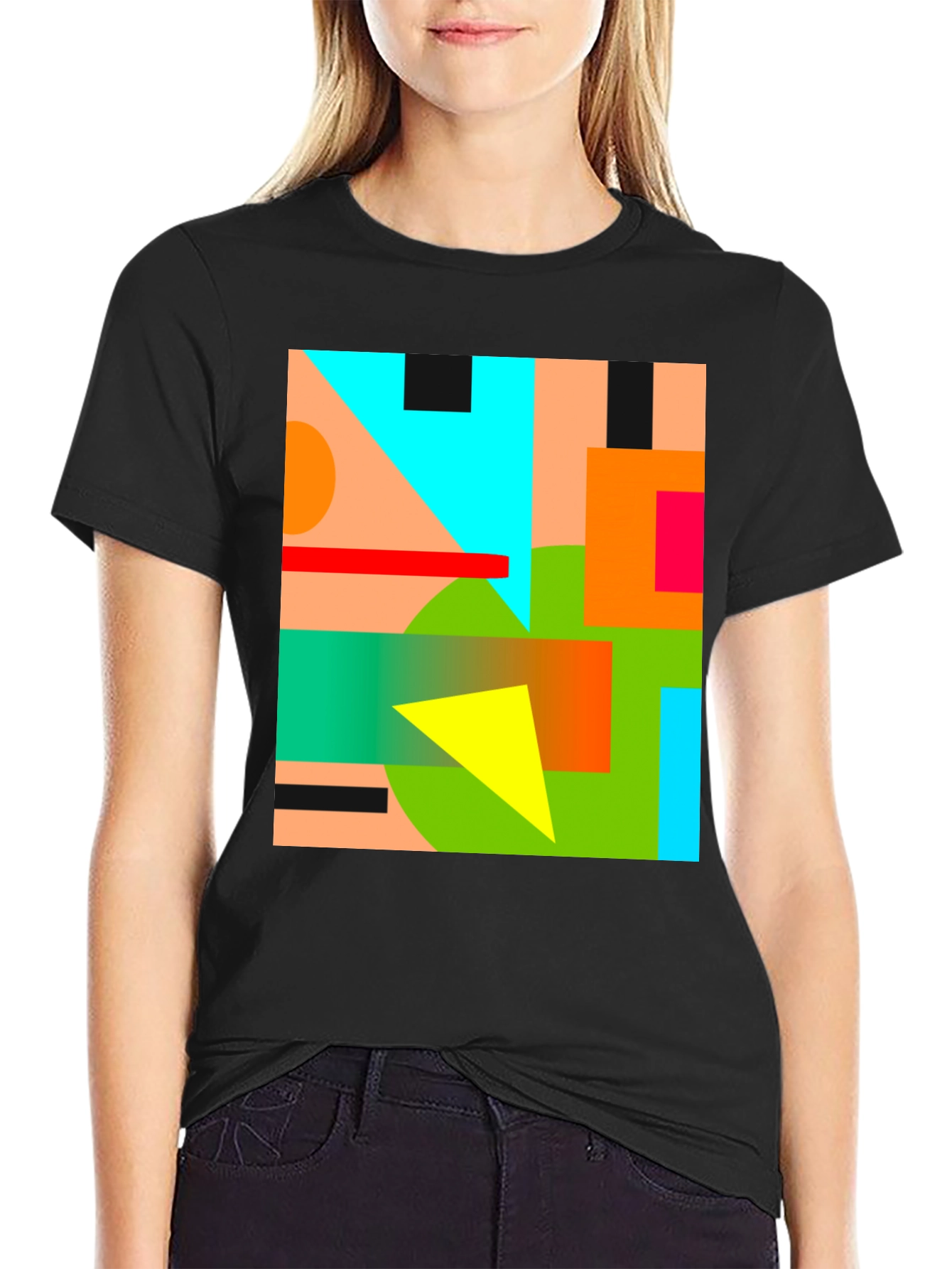 Abstract Geometric Graphic Tee - Modern Art Shirt
