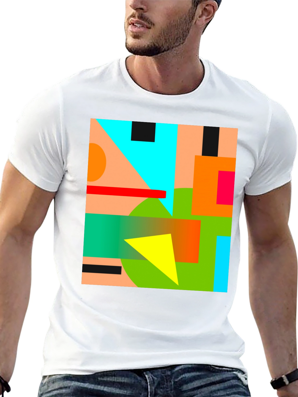 Abstract Geometric Graphic Tee - Modern Art Shirt