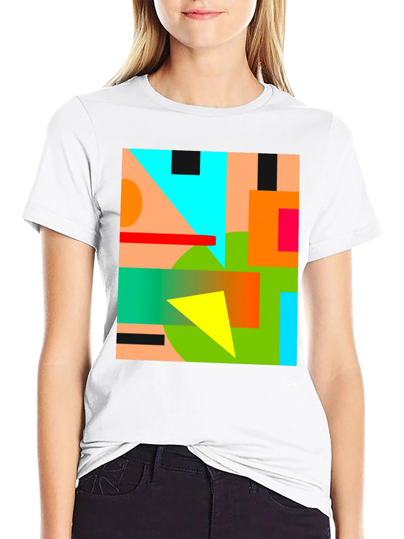 Abstract Geometric Graphic Tee - Modern Art Shirt