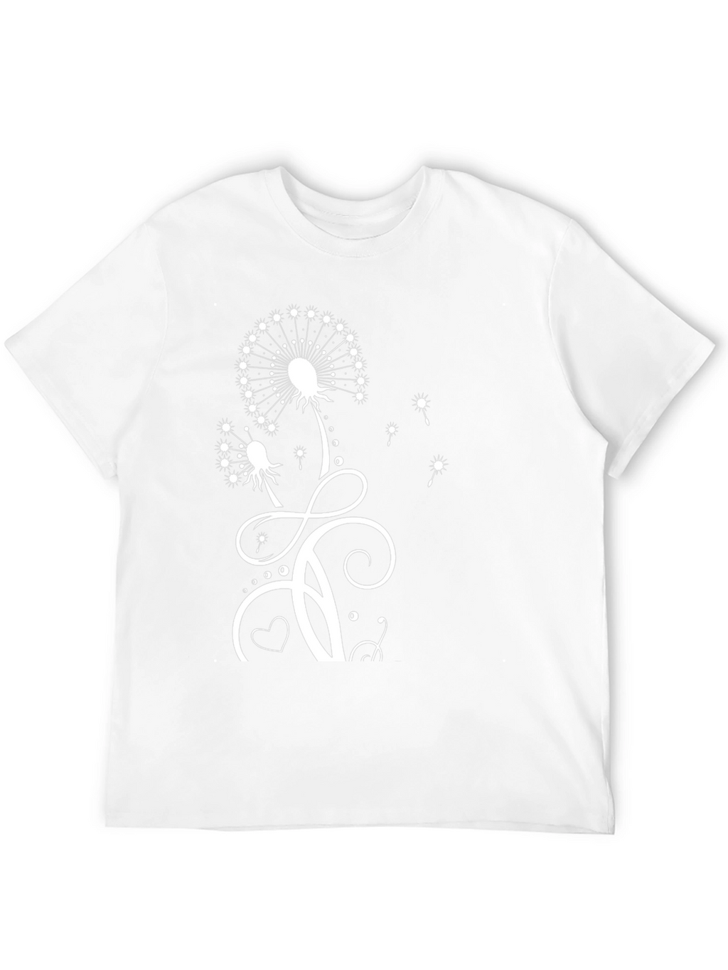 Black Dandelion Print T-Shirt