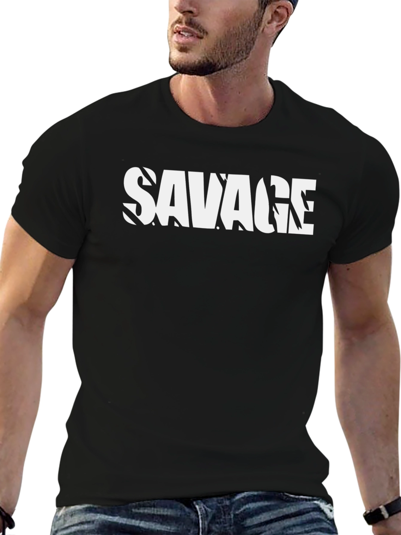 Savage Graphic Print Black T-Shirt