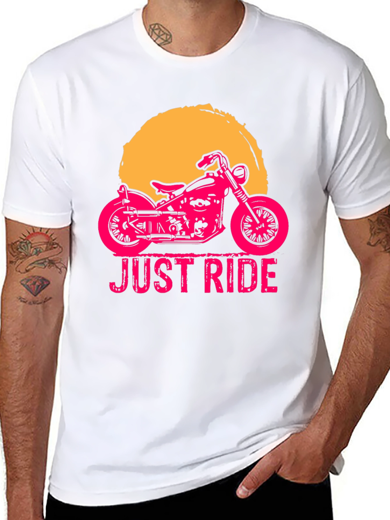Just Ride Motorcycle Graphic Tee - Stylish Black T-Shirt