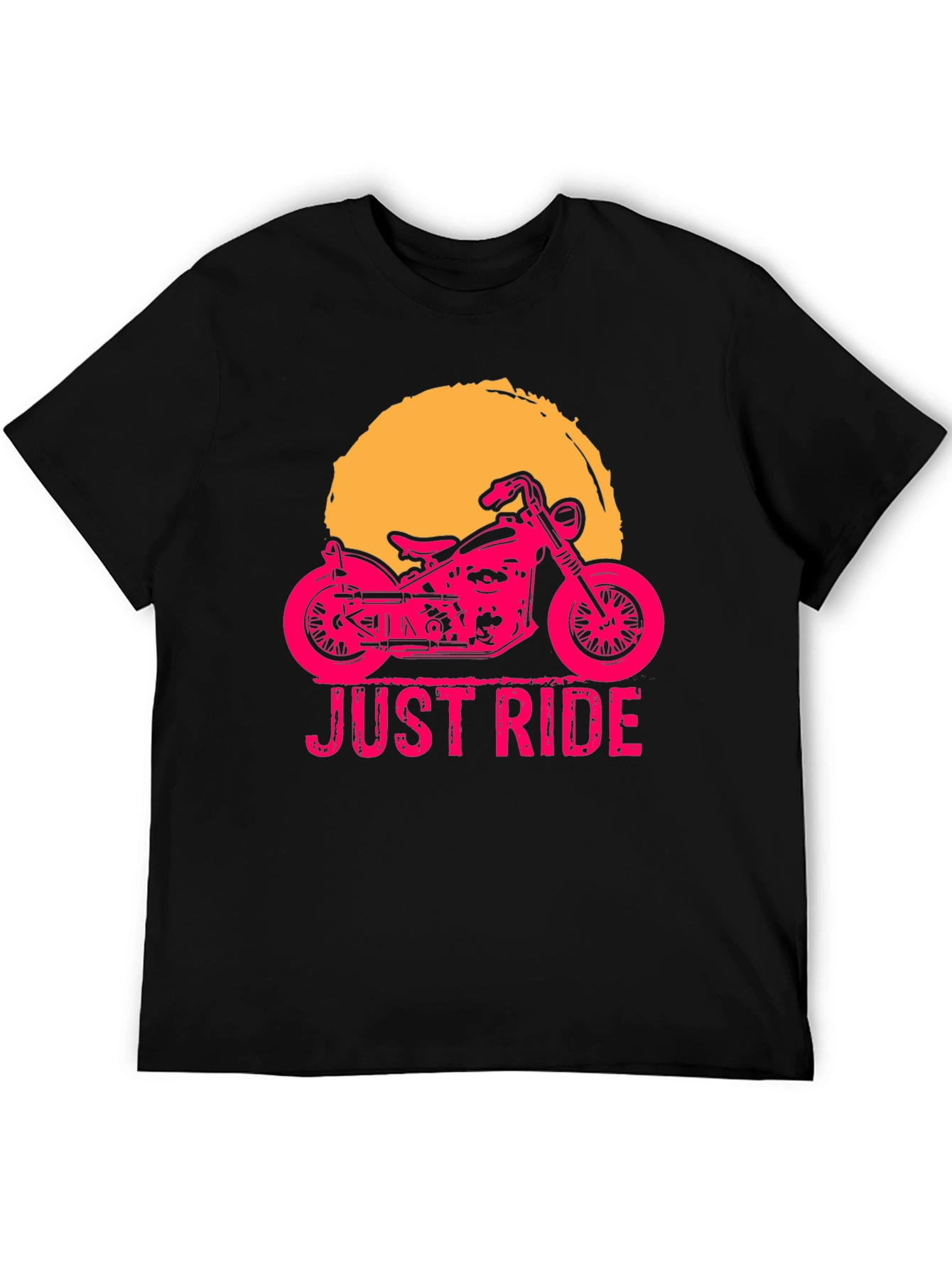 Just Ride Motorcycle Graphic Tee - Stylish Black T-Shirt