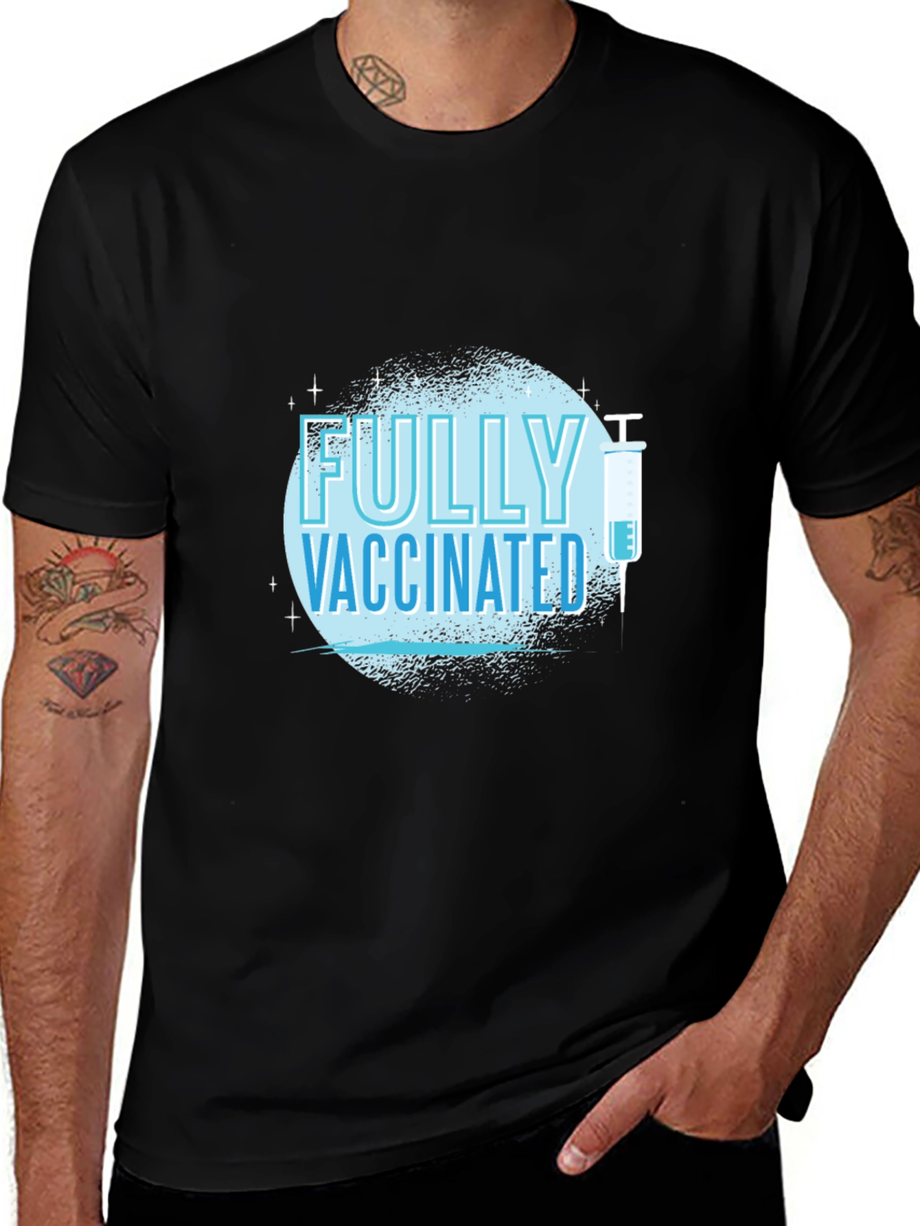 Fully Vaccinated Graphic Tee - Black