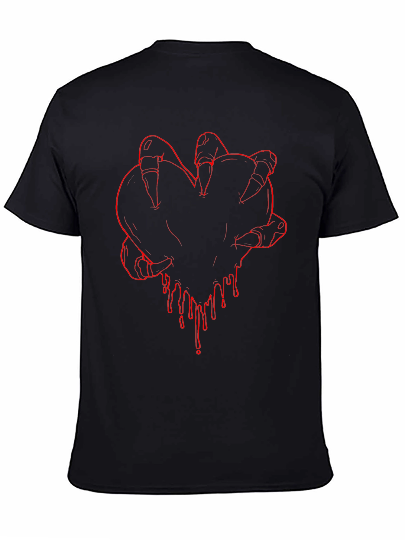 Bloody Heart Claw Graphic T-Shirt - Dark Aesthetic