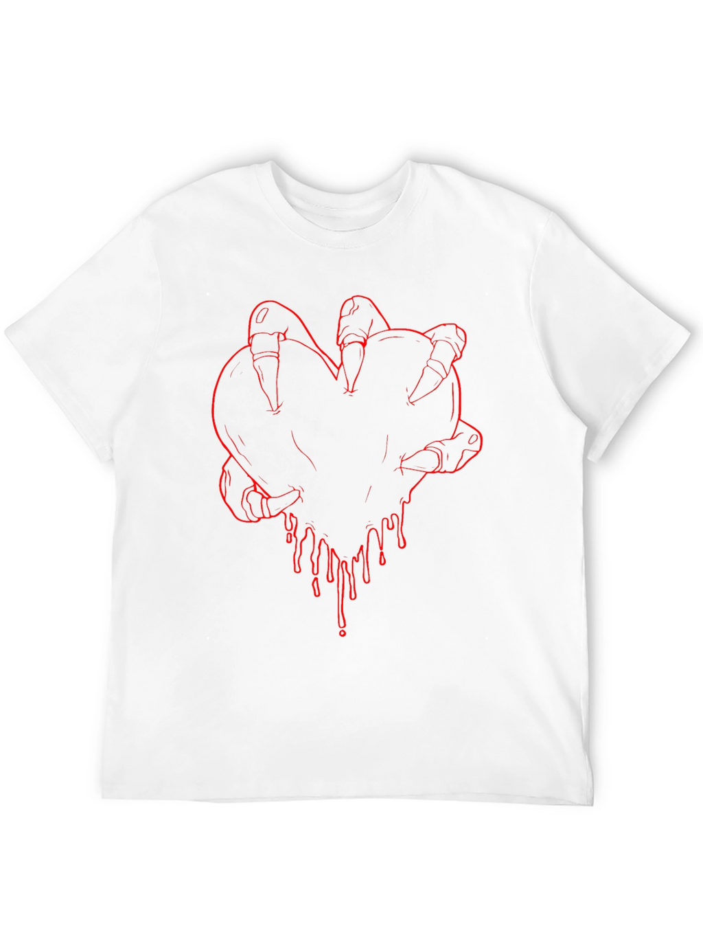 Bloody Heart Claw Graphic T-Shirt - Dark Aesthetic