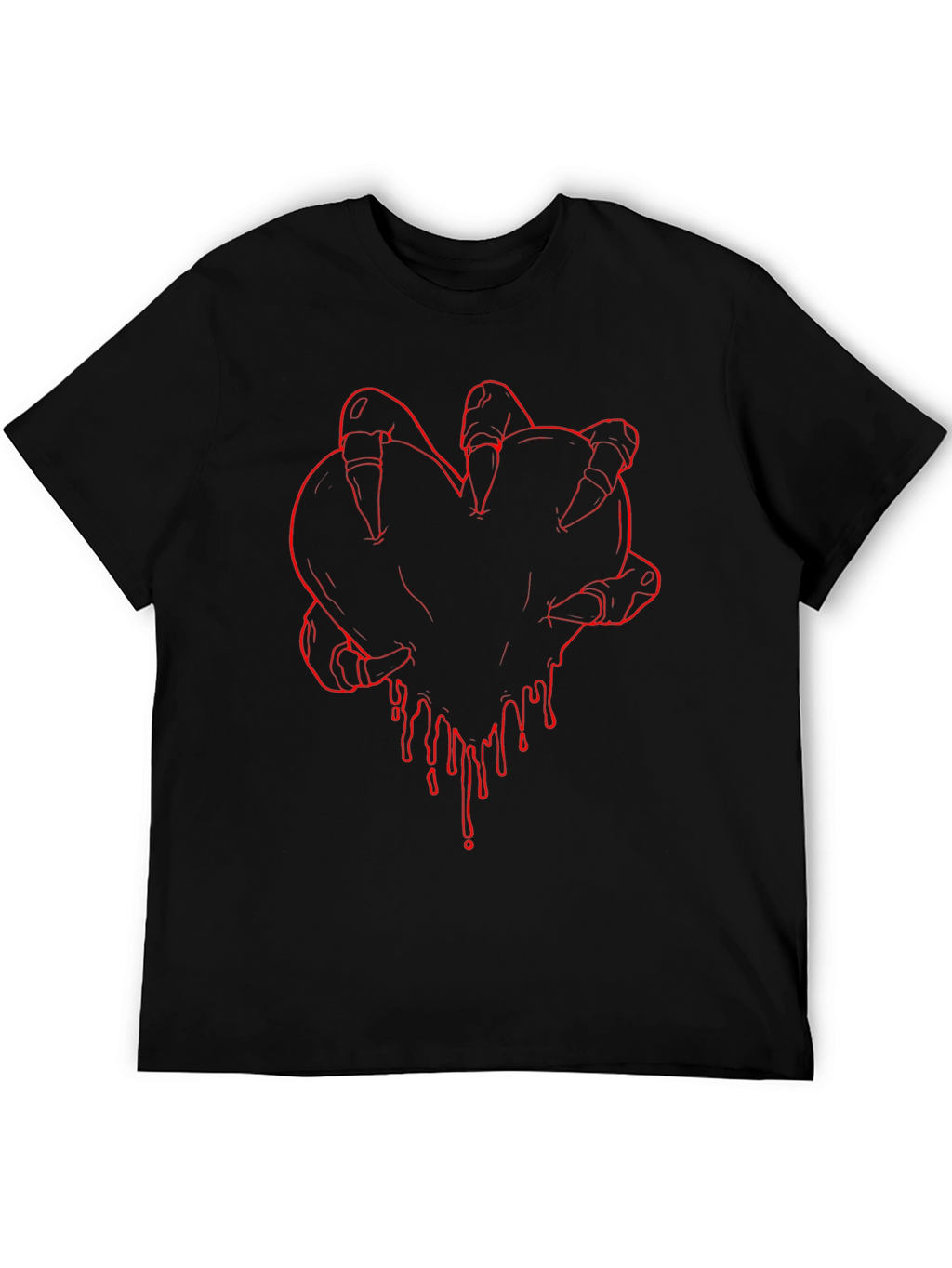 Bloody Heart Claw Graphic T-Shirt - Dark Aesthetic