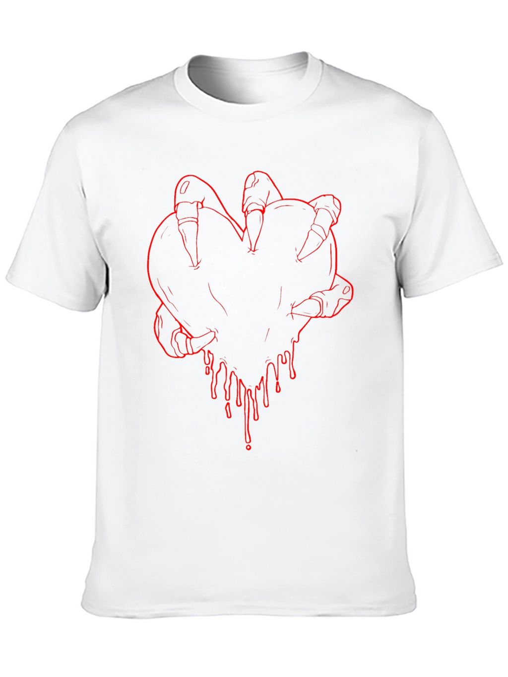 Bloody Heart Claw Graphic T-Shirt - Dark Aesthetic