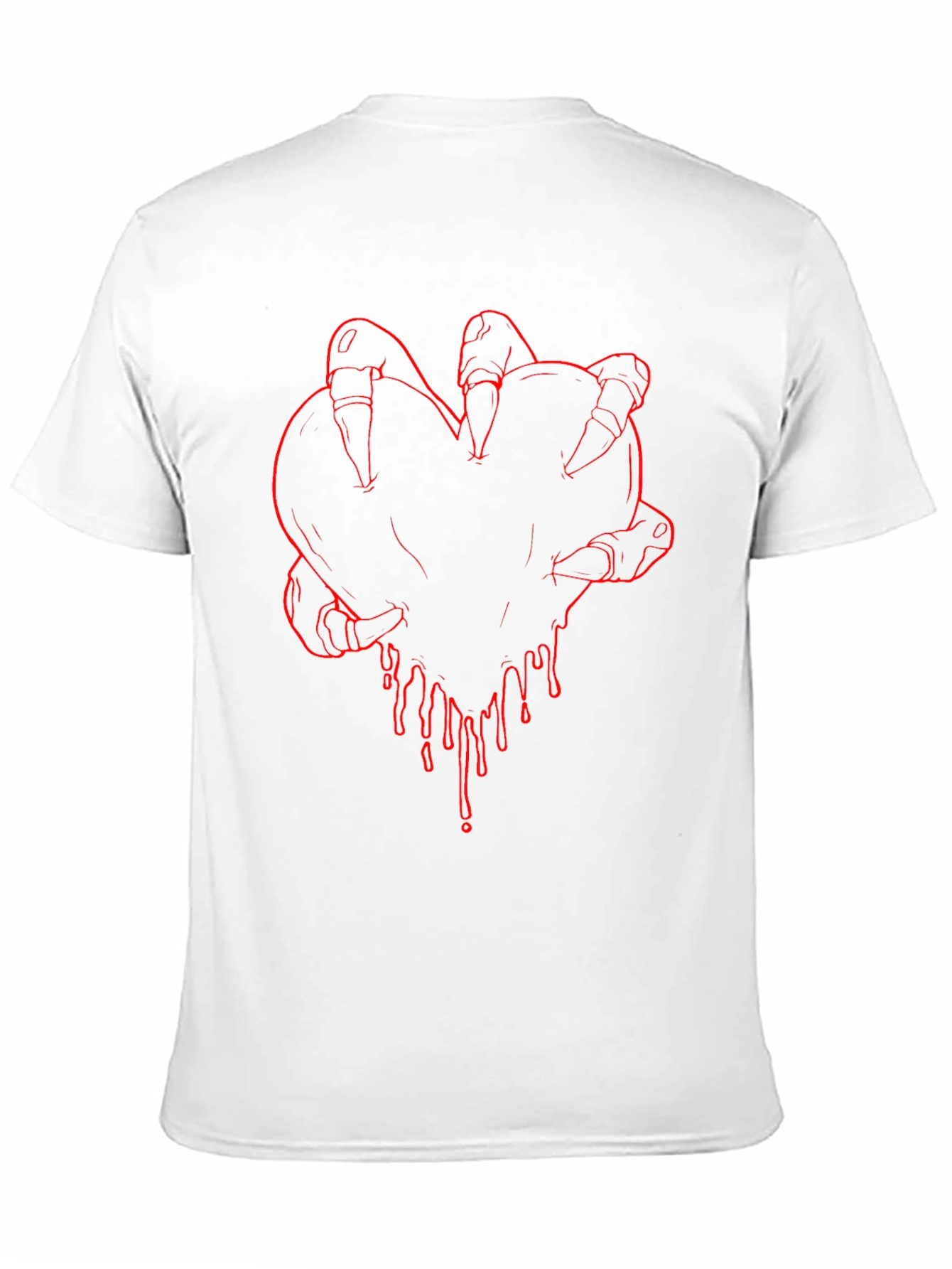 Bloody Heart Claw Graphic T-Shirt - Dark Aesthetic