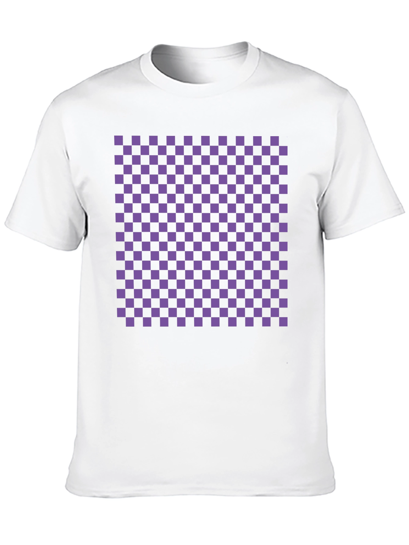 Checkerboard Tee - Black with Purple Squares